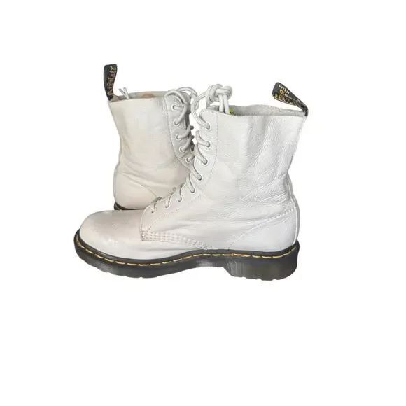 Dr. Martens 1460 Pascal Virginia Leather Boots White Women’s Size 9 (EU 41) - Picture 6 of 12